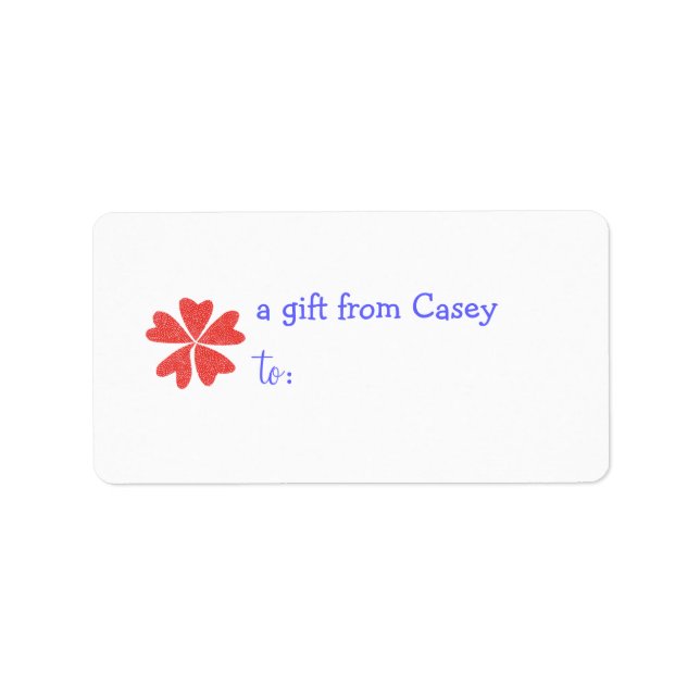 Etiqueta personalizada de presente -- tema flor (Frente)
