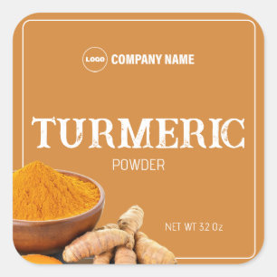 Etiqueta personalizada de tempero turmérico