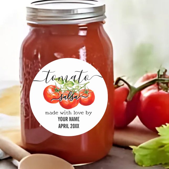 Etiqueta Personalizada de tomate Salsa Homemade (Criador carregado)