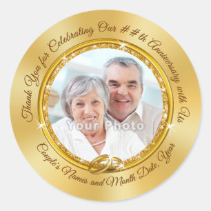 Etiqueta personalizada do aniversário do casament