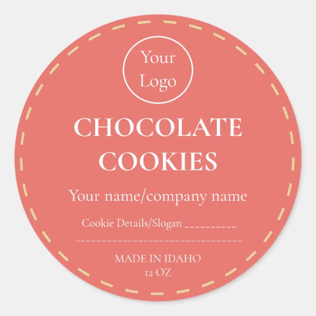 Etiqueta Personalizada do Autocolante Chip Cookie  (Frente)