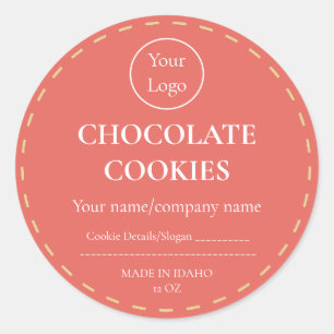 Etiqueta Personalizada do Autocolante Chip Cookie
