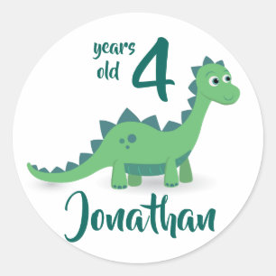 Etiqueta personalizada do dinossauro aniversário