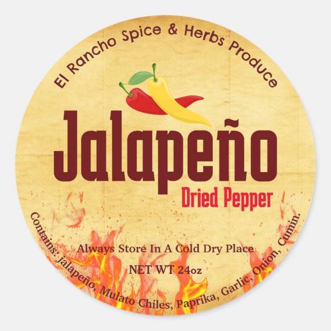 Etiqueta Personalizada do Pacote Jalapeño (Frente)
