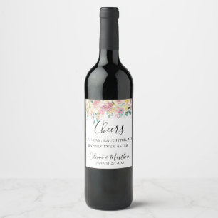 Etiqueta personalizada floral Pastel do vinho