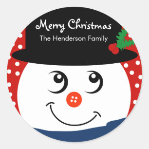 Etiqueta personalizada Natal - boneco de neve