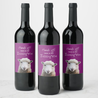 Etiqueta Personalizada Ovelha Cara Tricô Vinho