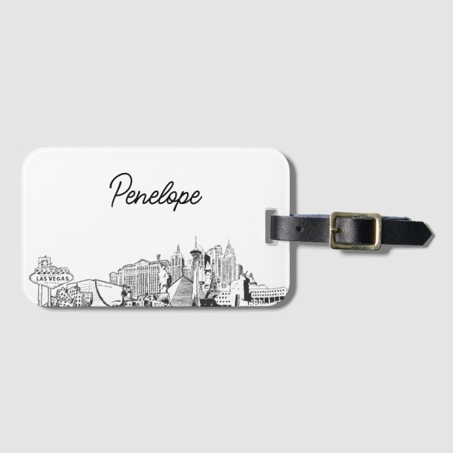 Etiqueta Personalizada para Bagagem de Casamento e (Frente Horizontal)