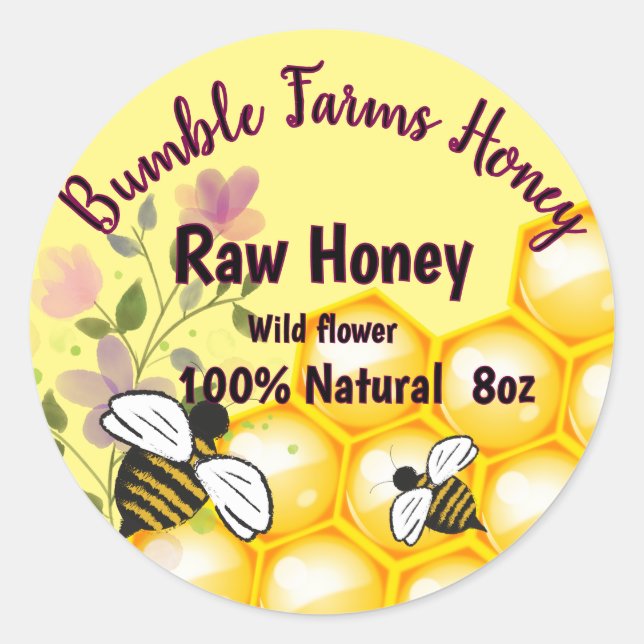Etiqueta personalizada RAW HONEY (Frente)