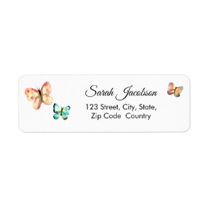 Etiqueta Personalizado, Borboletas de Aquarela, tipo de Scr