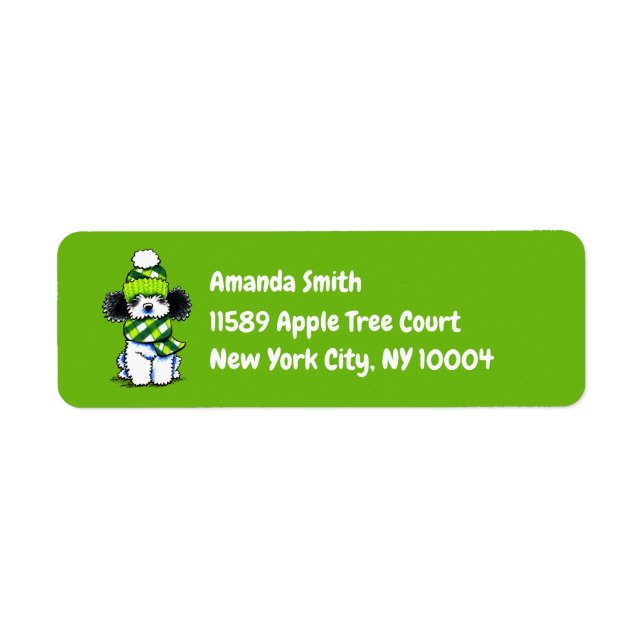 Etiqueta Personalizado de Xadrez de Partilha de Poodle Pret (Frente)