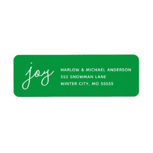 Etiqueta Personalizado Verde de Script Whimsical de Feriado