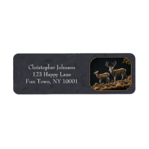 Etiqueta Personalizar Cinza de Mule Deer Buck e Doze