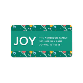 Etiqueta Personalizar Joy Holiday Berries Verde Endereço Mo