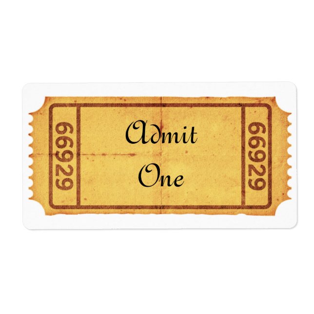 Etiqueta PERSONALIZAR - Tíquete de Admissão de Vazio Antigo (Frente)