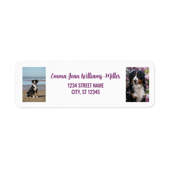 Etiqueta Personalize Fotos com Endereço de Devolução Modern (Frente)