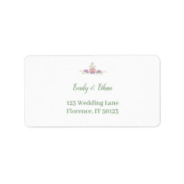 Etiqueta Personalized Folk Floral Wedding Greenery Design