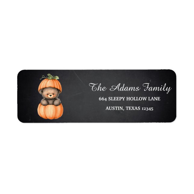 Etiqueta Personalized Halloween Chalkboard Little Pumpkin L (Frente)