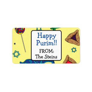 Etiqueta Personalized Shaloch Manot Address Labels