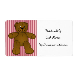 Etiqueta Perto - urso de ursinho marrom bonito Handmade