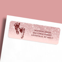 Pés de Bebê Ombre Rosa Bege com Brilho em Dourado