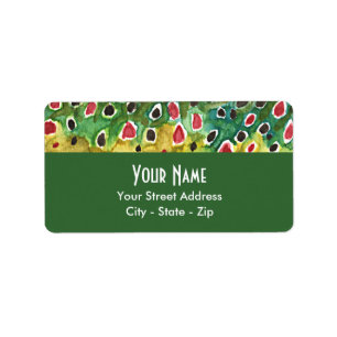 Etiqueta Pesca de Truta Marrom