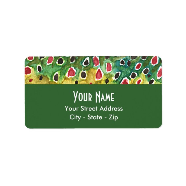 Etiqueta Pesca de Truta Marrom (Frente)