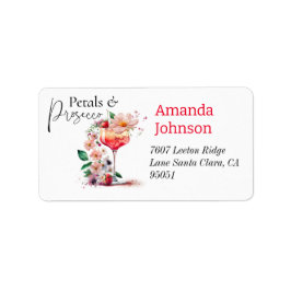 Etiqueta Petals & Prosecco Floral Chá de panela Address