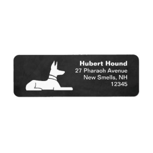 Etiqueta Pharaoh Hound Egípcio Hieroglyph Return Endereço