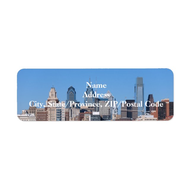 Etiqueta Phildadelphia Skyline (Frente)