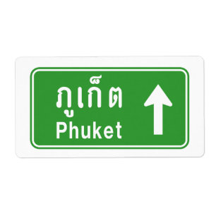 Etiqueta Phuket Ahead ⚠ Sinal De Tráfego Rodoviário Tailand