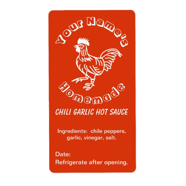 Etiqueta Picture Rooster Custom Hot Molce Labels (Frente)
