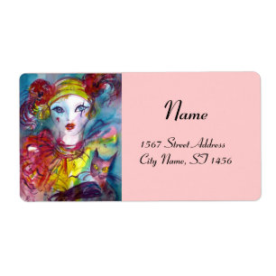 Etiqueta PIERO COM GATO cor-de-rosa amarelo púrpura