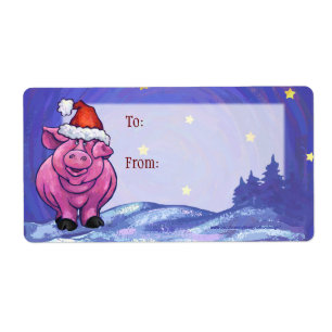Etiqueta Pig Christmas