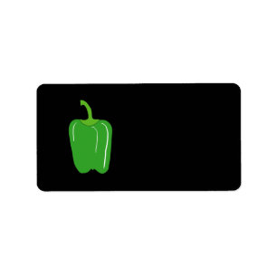 Etiqueta Pimenta de Bell verde. Inteiro