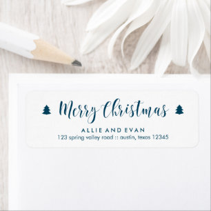 Etiqueta Pinças de Natal Azul e Branco