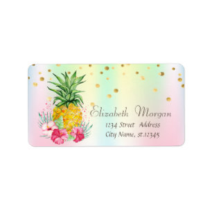 Etiqueta Pineapple Hibiscus Confetti Holographic