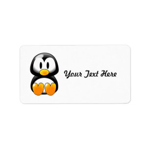 Etiqueta Pinguim bonito do bebê - Customizeable