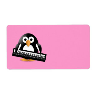 Etiqueta Pinguim com teclado de piano
