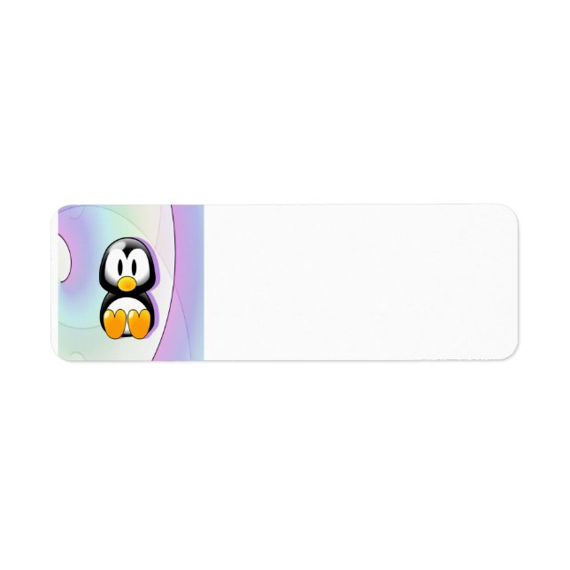 Etiqueta Pinguim de Cartoon Adorável (Frente)