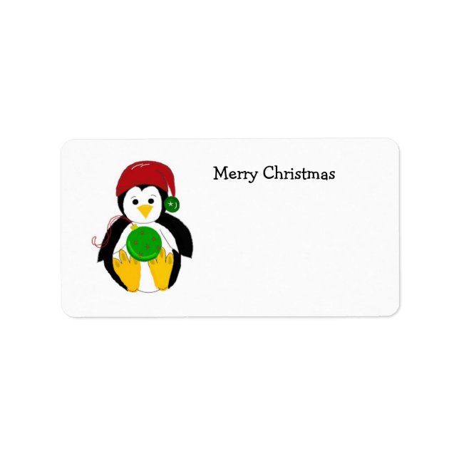 Etiqueta Pinguim de Natal (Frente)