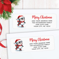 Pinguim de Pato de Gelo Divertido no Natal Vermelh