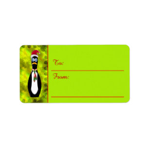 Etiqueta Pinguim Frazzled cómico do papai noel (À-dos Tag