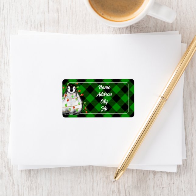 Etiqueta Pinguim-natal festivo do Ártico (Insitu)