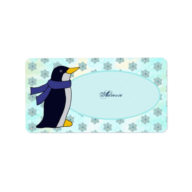Etiqueta Pinguin mit Schal Adressaufkleber (Frente)