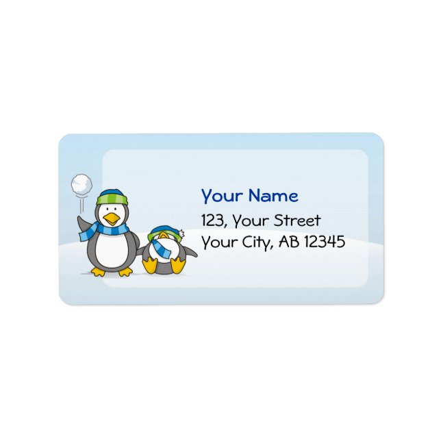 Etiqueta Pinguins de neve (Frente)