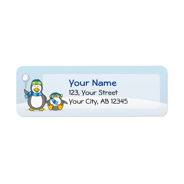 Etiqueta Pinguins de neve (Frente)