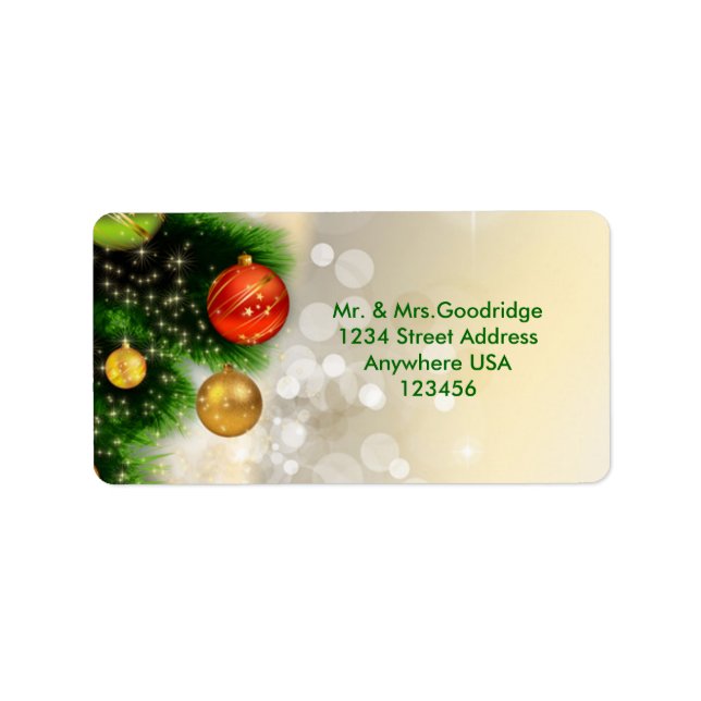 Etiqueta Pinheiro de Natal e bausolas (Frente)