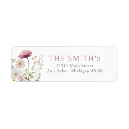 Etiqueta Pink Baby In Bloom Floral Shower Return Address