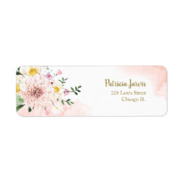 Etiqueta Pink Blush Watercolor floral